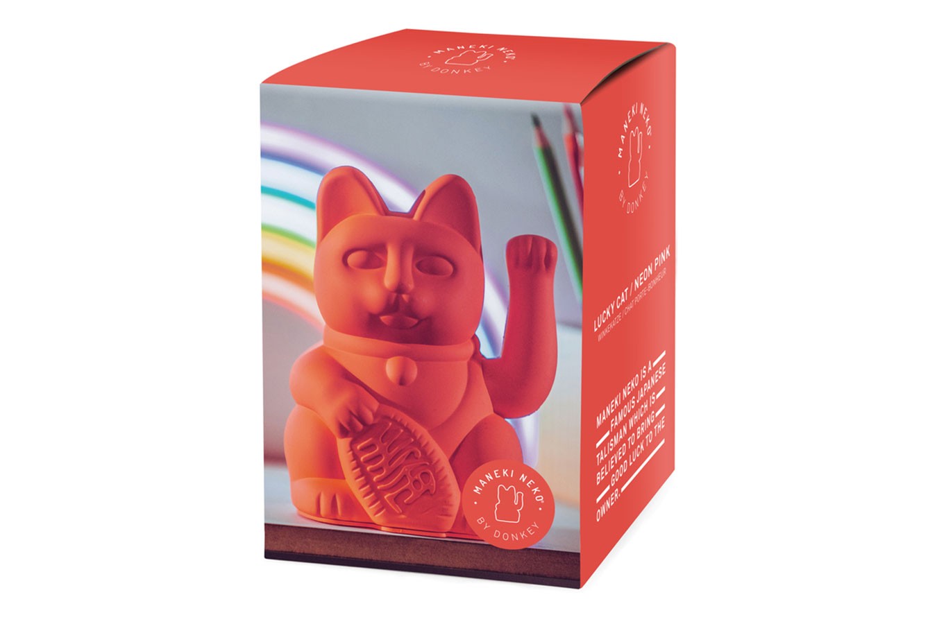 Winkekatze Lucky Cat neonorange matt