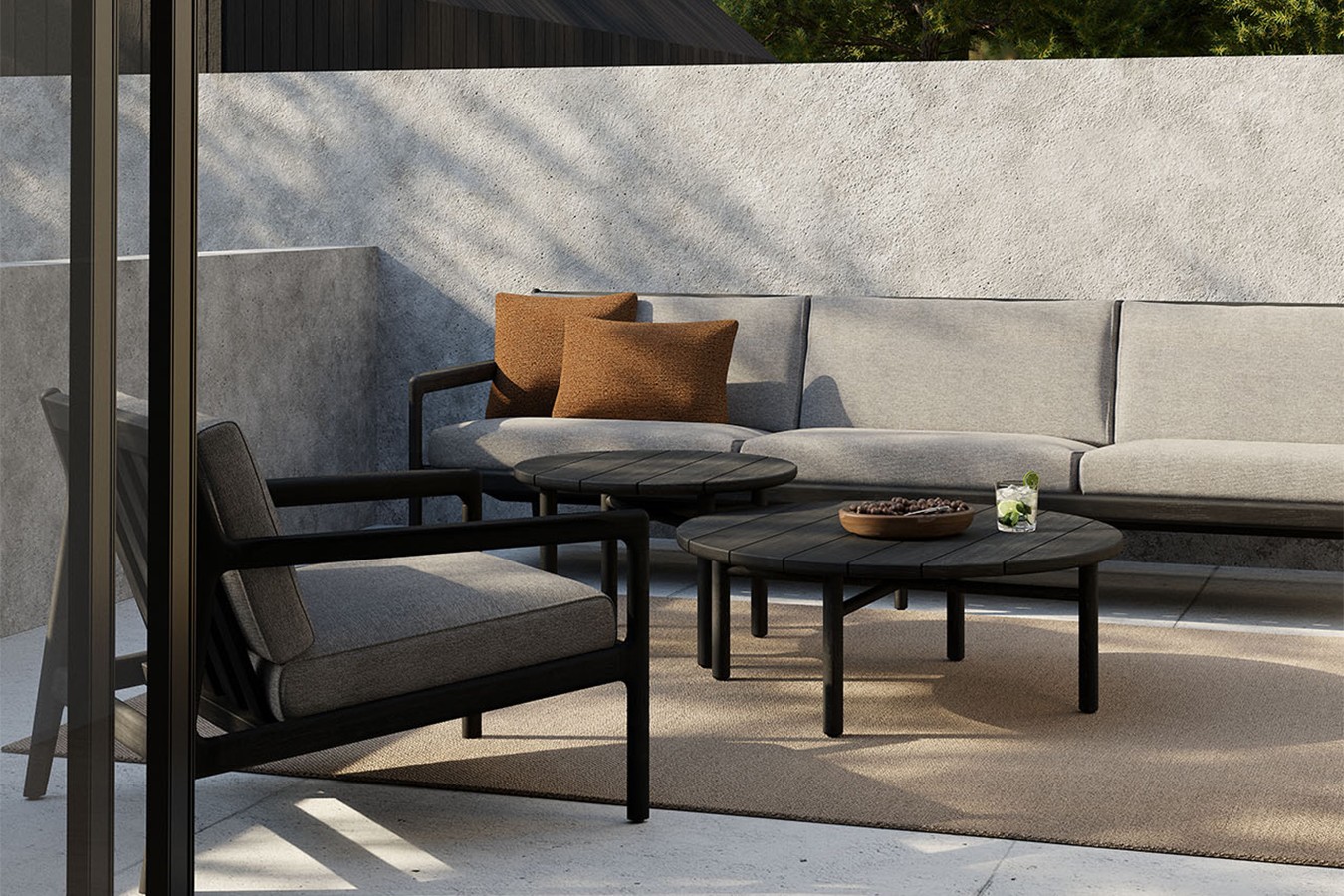 Outdoorsofa Jack Teak mokka 265 cm