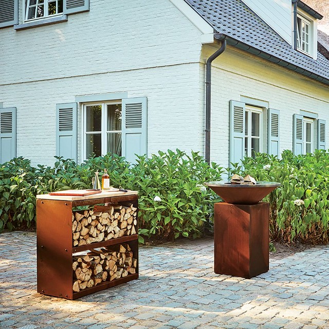 Ofyr Wood Storage Regal Corten Dressoir niedrig
