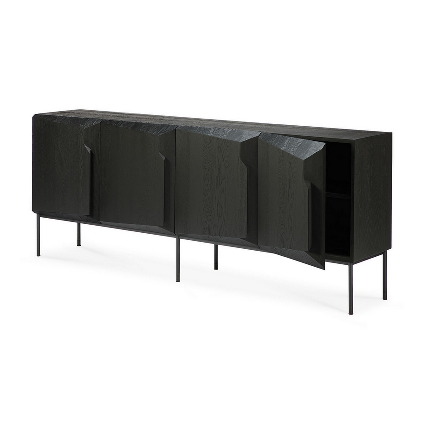 Second Life Sideboard Eiche schwarz B 200 cm
