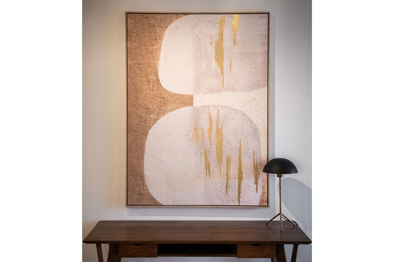 Wandbild Dolmen gold H 140 cm