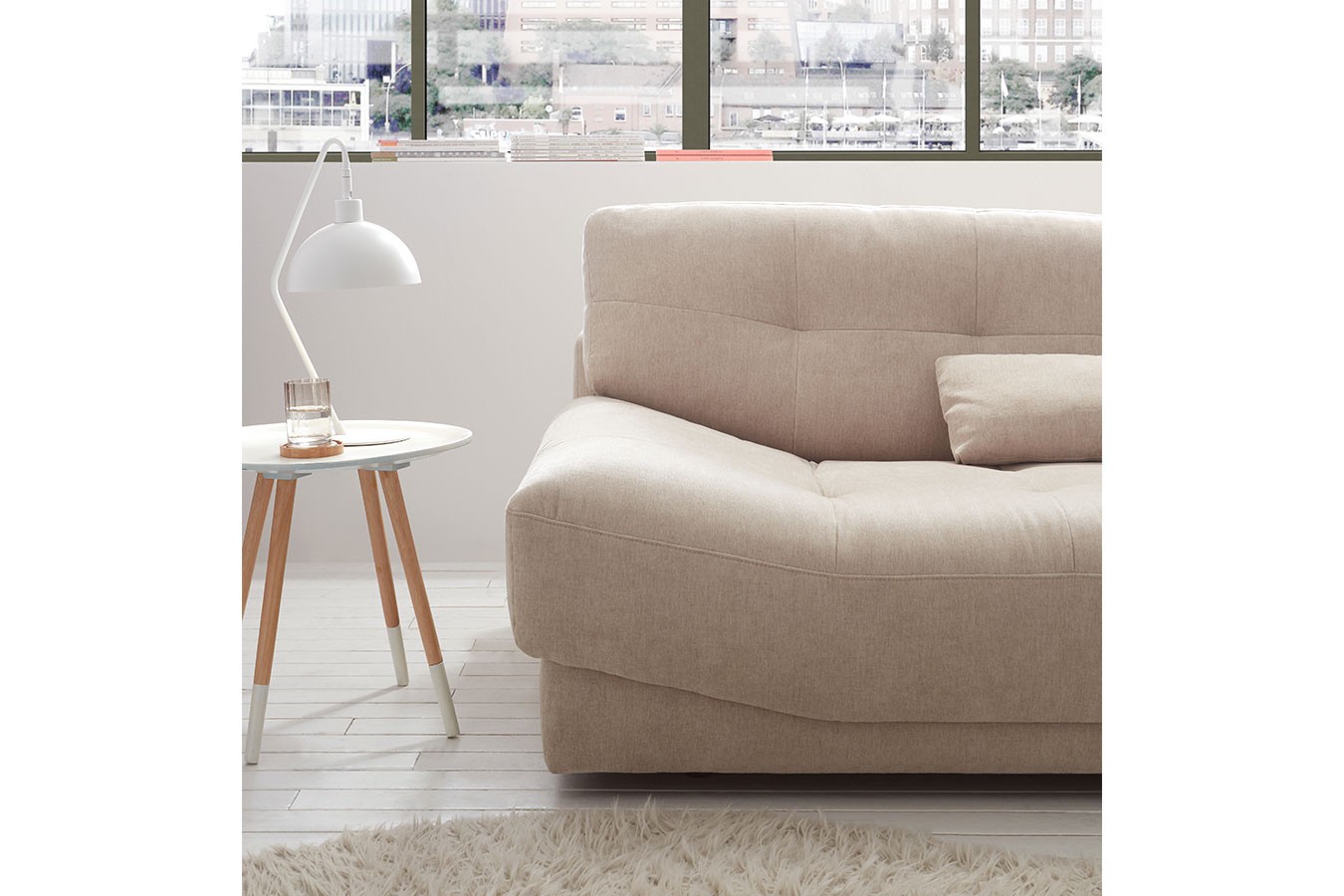 Sofa Tizio 3-Sitzer Stoff champagner