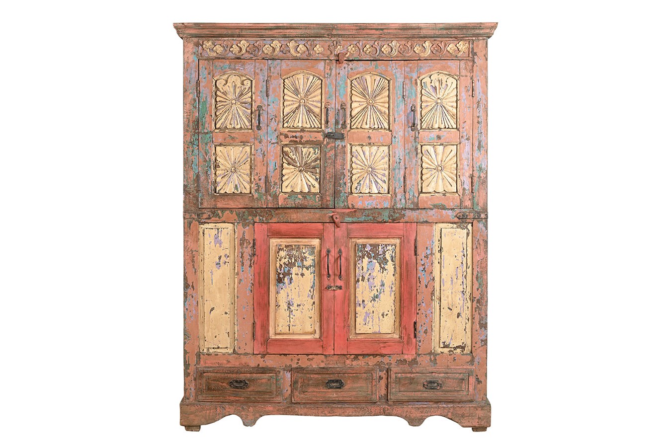 Schrank Vintage braun bunt