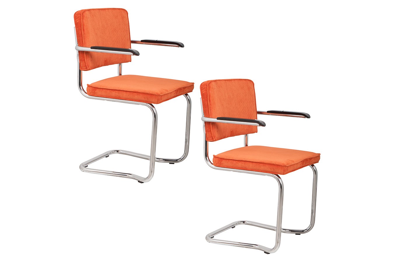 Freischwinger King mit Arm Cordorange
