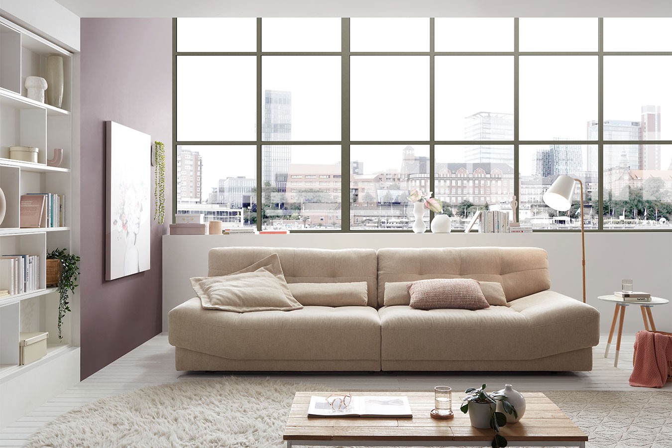 Sofa Tizio 3-Sitzer Stoff champagner