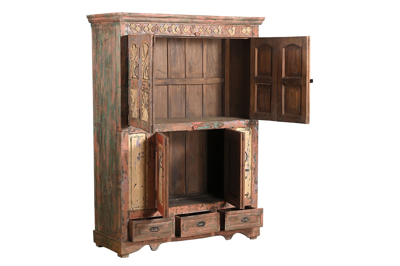 Schrank Vintage braun bunt