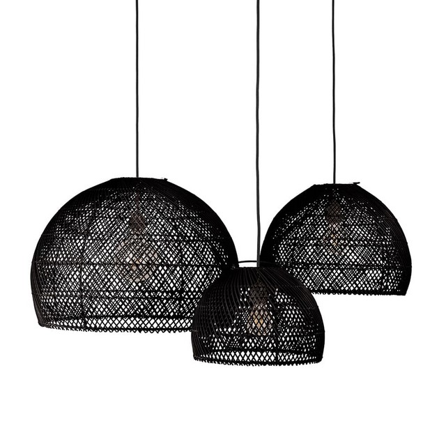 Lampenschirm Glam Rattan schwarz L