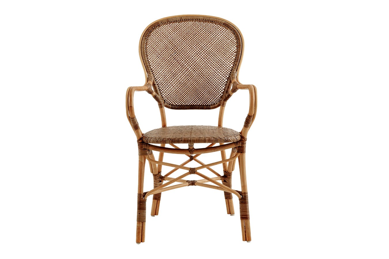 Armlehnstuhl Rossi Rattan rotbraun