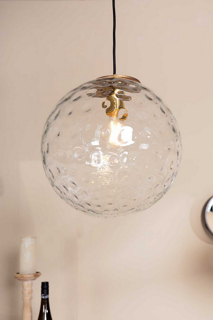 Hängelampe Globe Glas klar D 30 cm