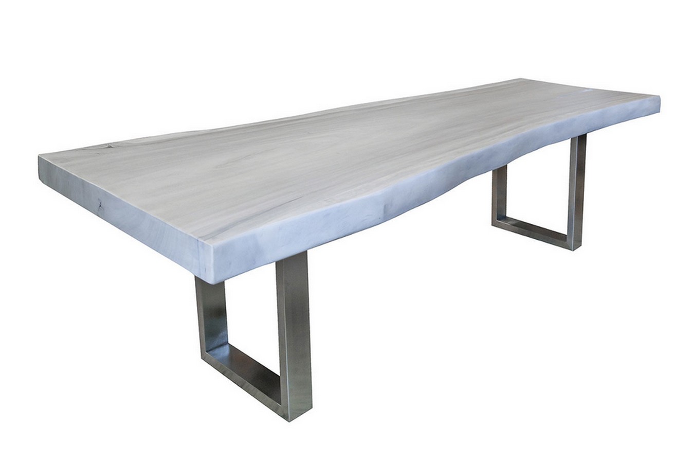 Designtisch Suarholz weiss pigmentiert 300*100 cm