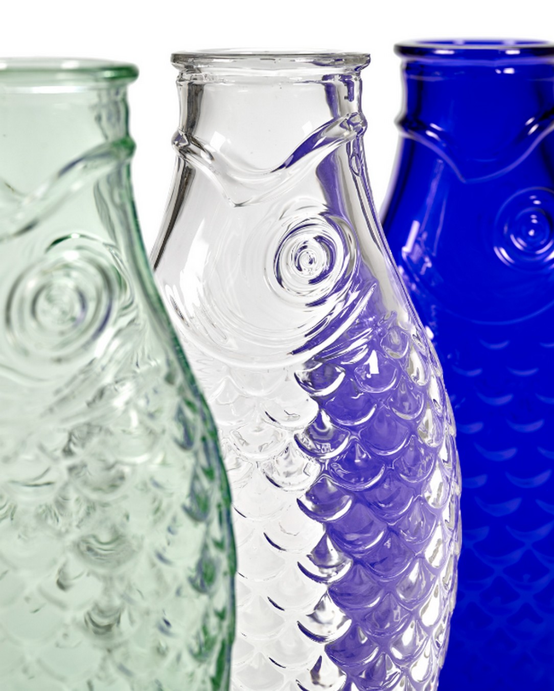 Designer Karaffe Fish & Fish Glas kobaltblau