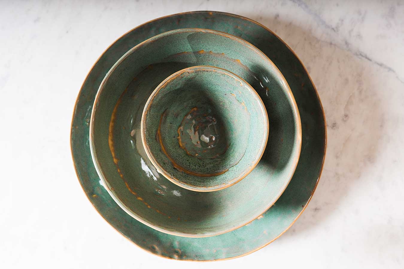 Schüssel Steingut seegrün D 20 cm