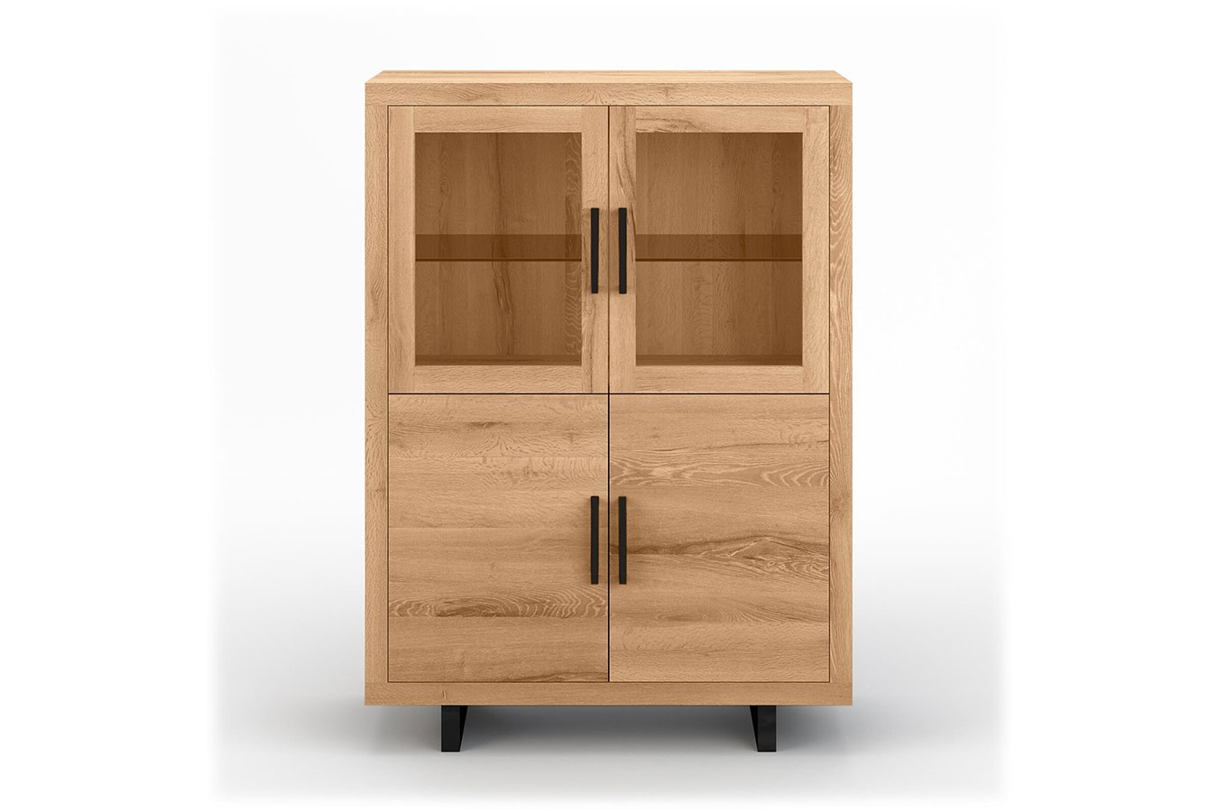 Vitrinenschrank Lucca Eiche H 180 cm