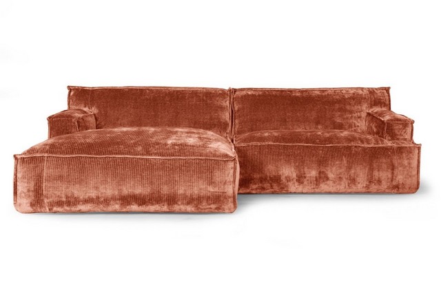 Ecksofa Plantes Cord rost rechts