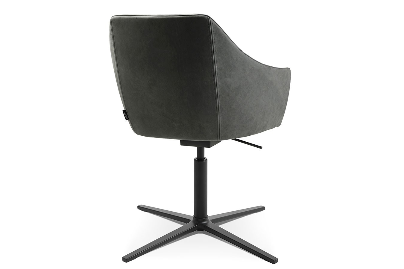 Drehstuhl W-Cube 3 mit Arm Leder grau