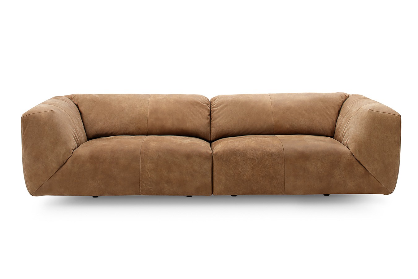 Ledersofa mit Wippfunktion Swing braun