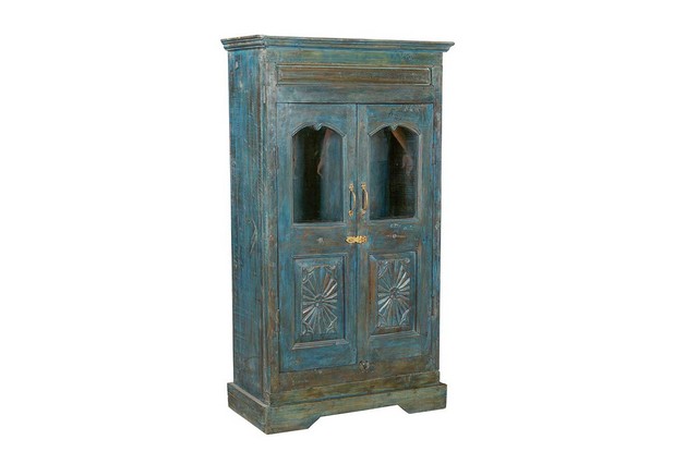Vitrinenschrank Vintage blau