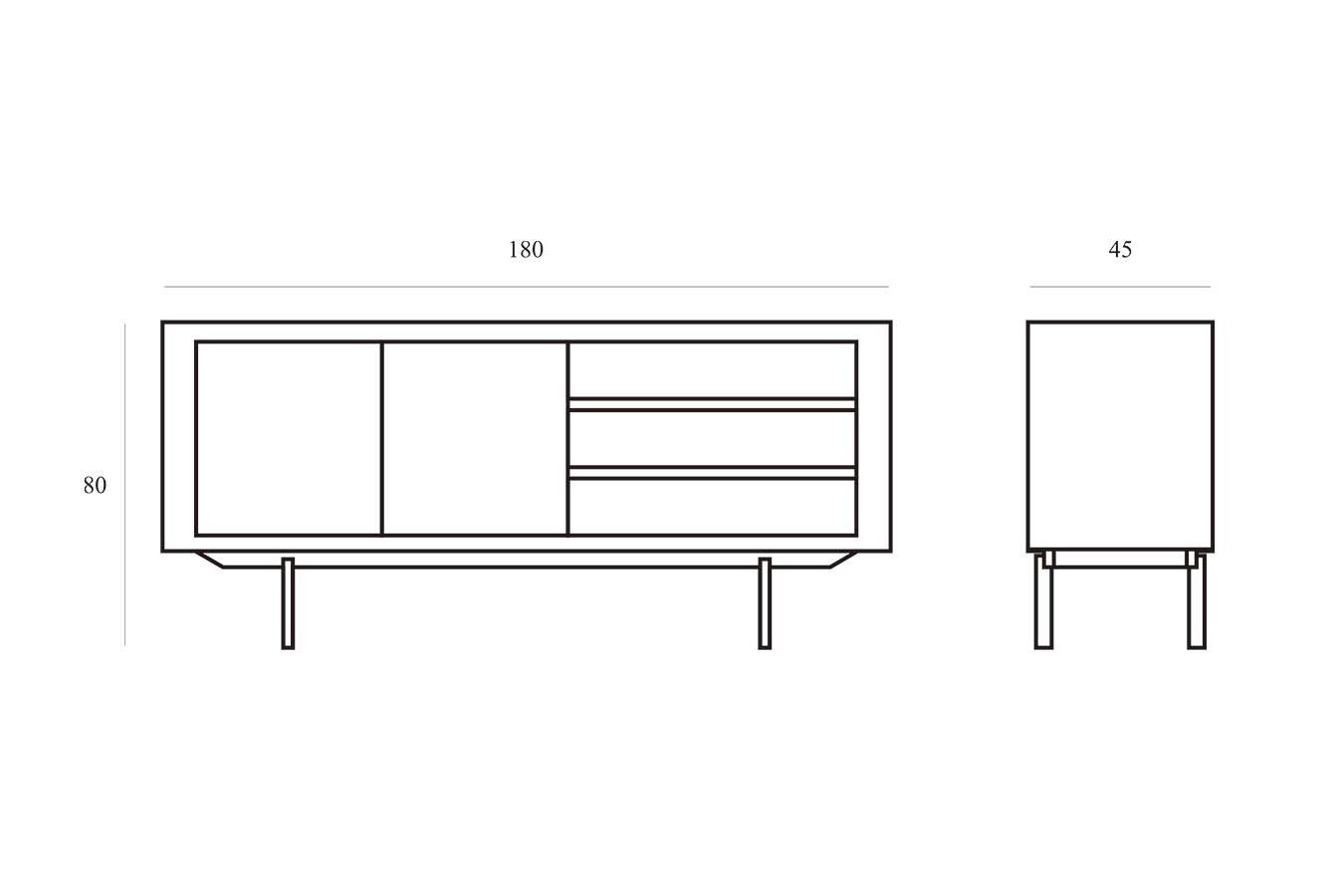 Sideboard Oak Shadow Eiche massiv B 180 cm