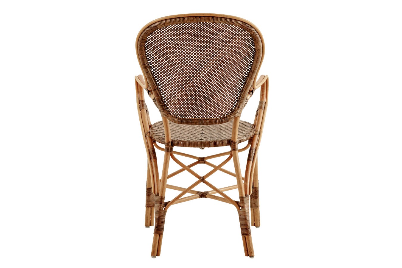 Armlehnstuhl Rossi Rattan rotbraun