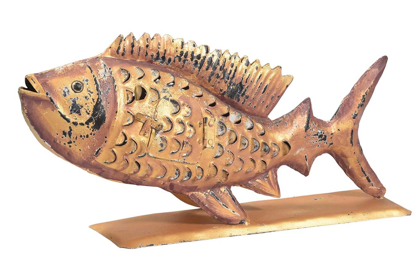 Windlicht Fisch Metall klein