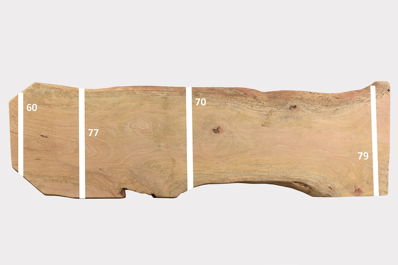 Tischplatte Mangoholz Monolith 270x75 cm