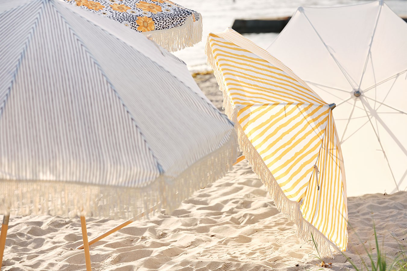 Sonnenschirm Gatsby grau gestreift