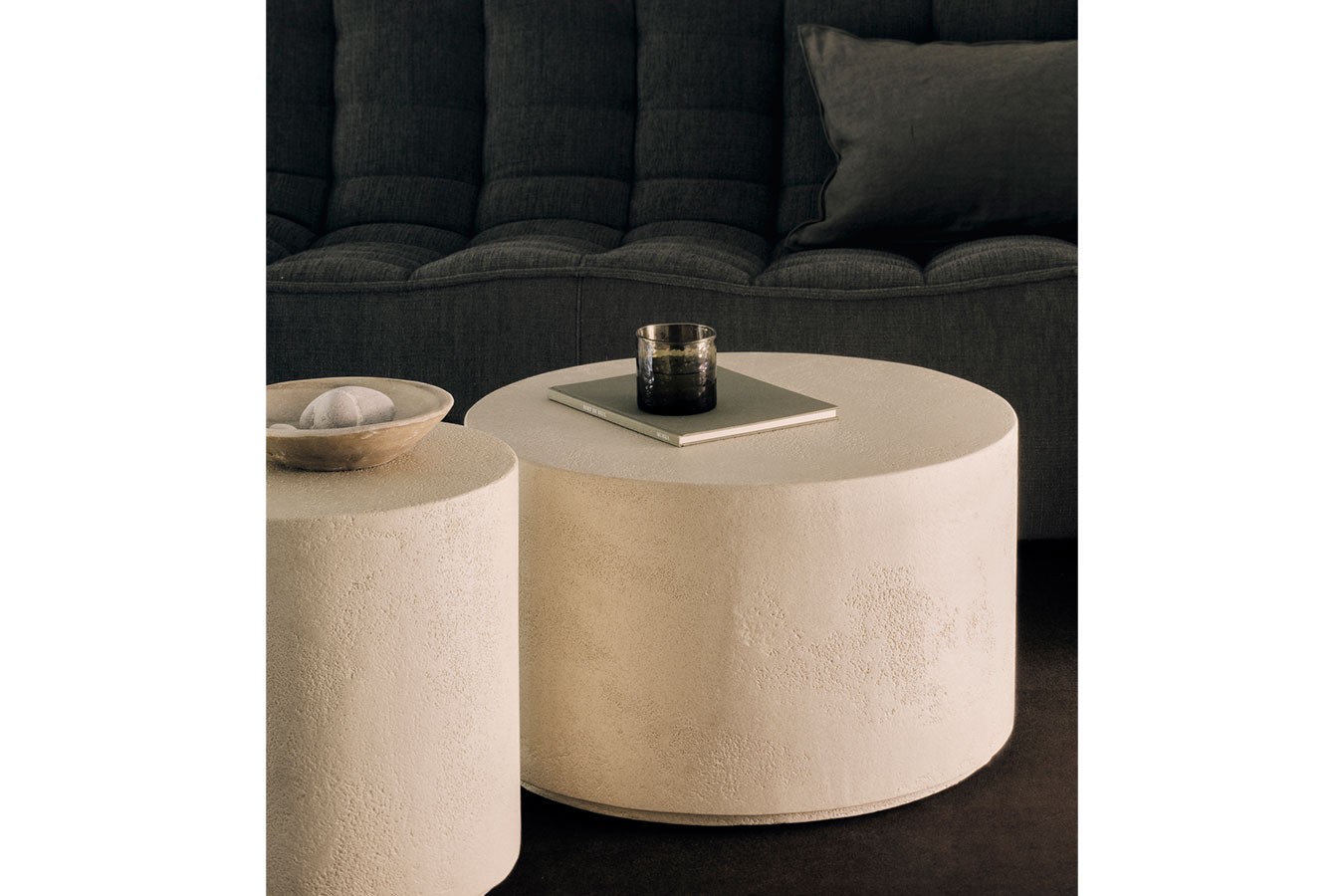 Beistelltisch Elements Mikrozement beige D 40 cm