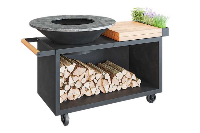 Ofyr Grill Island  Black 100 PRO Teakholz