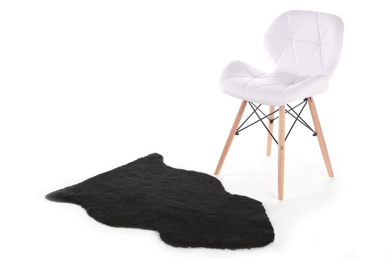 Schaffell kurzwollig schwarz B 95 cm