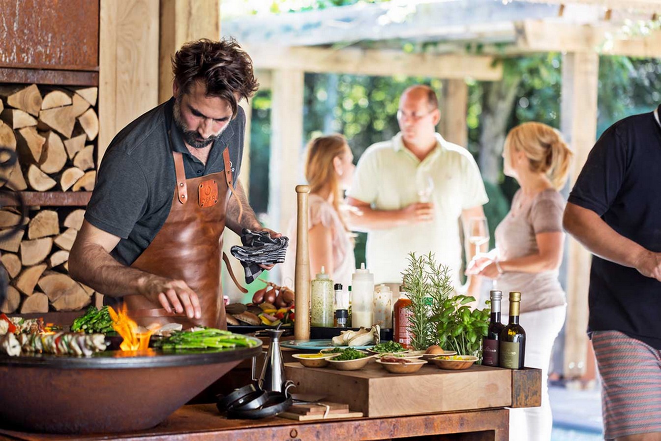 Ofyr Grill Island Corten 100 Teakholz