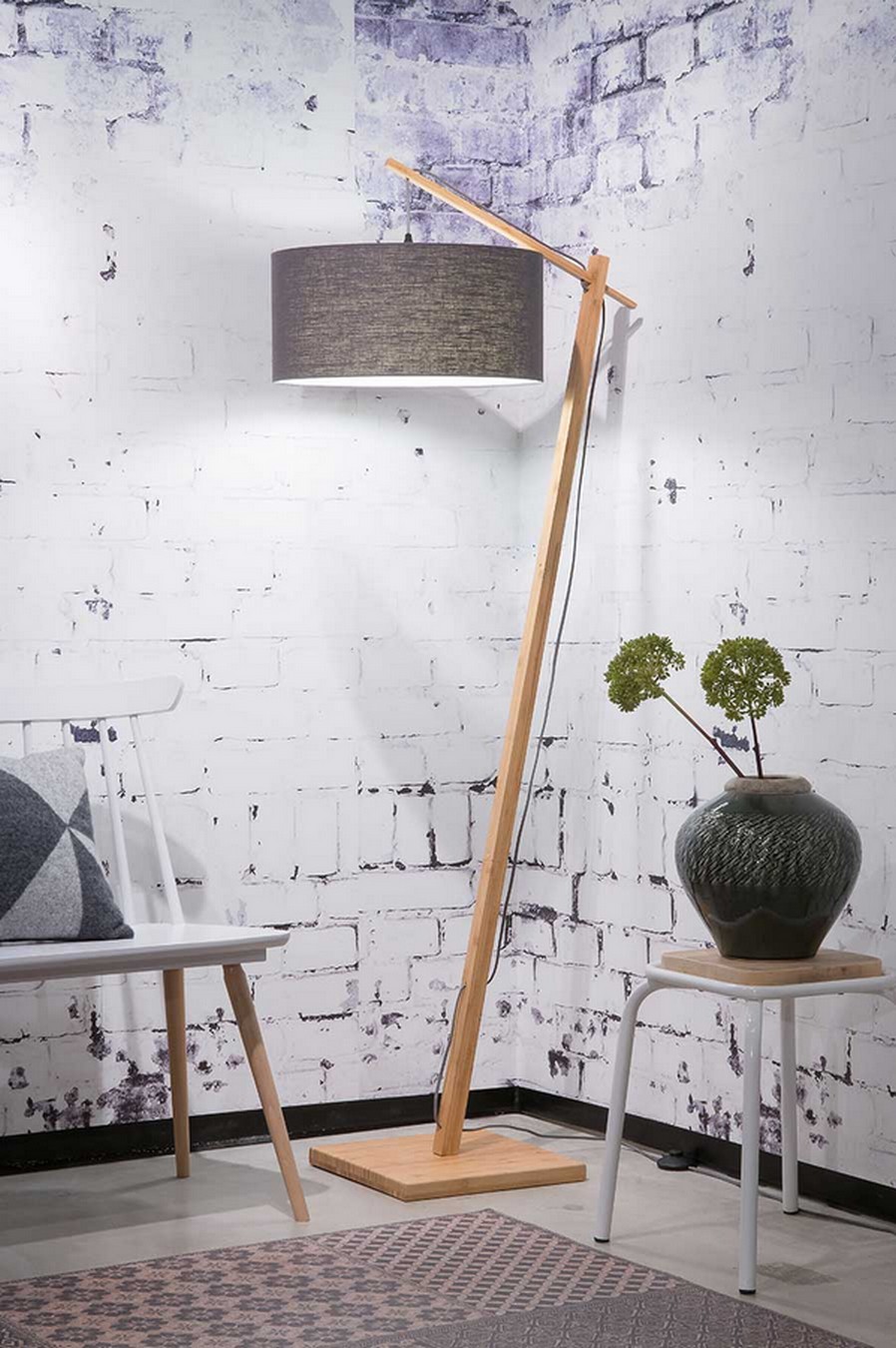 Stehlampe Andes Bambus dunkelgrau H 176