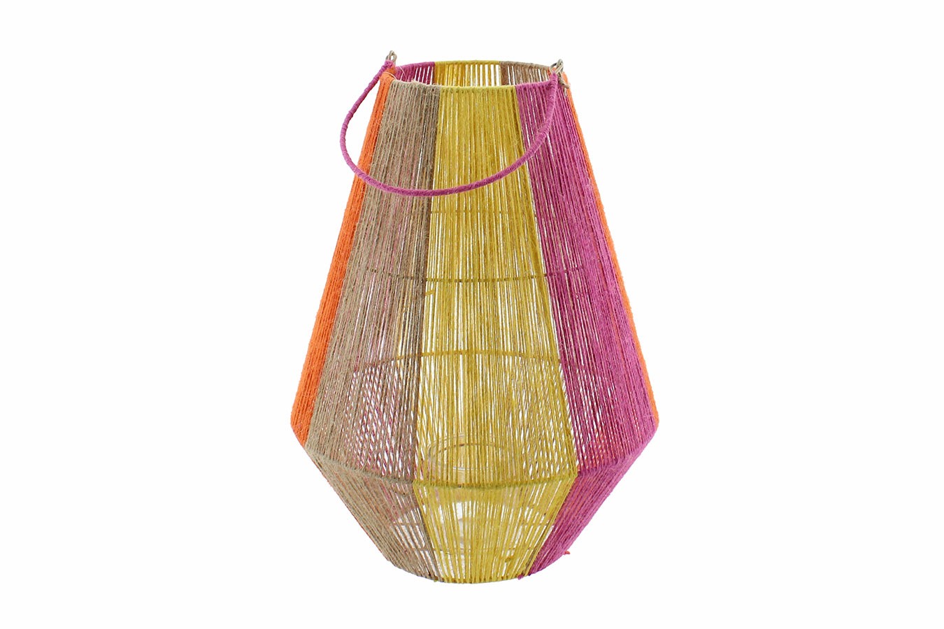 Laterne gelb orange pink H 30 cm