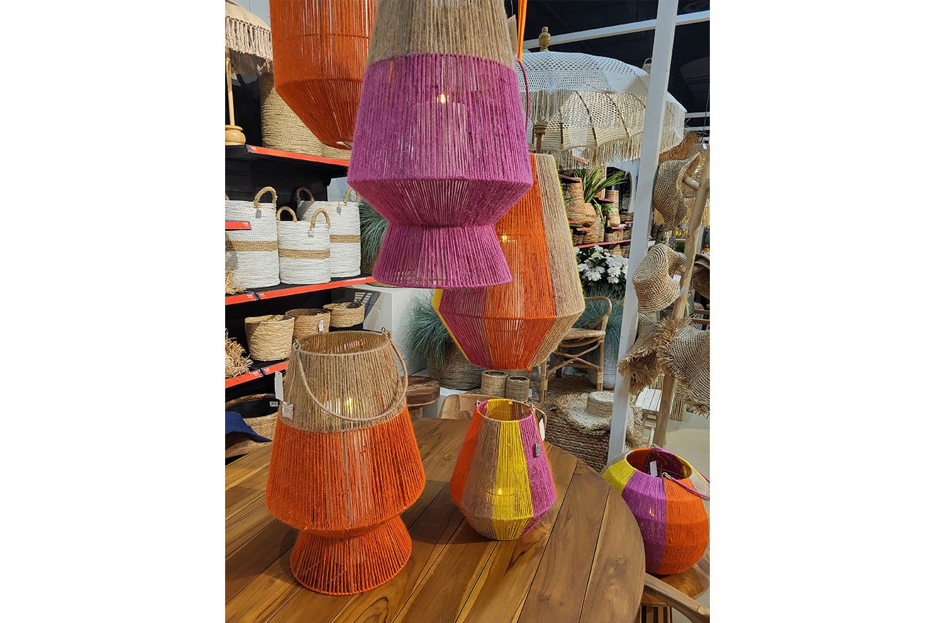 Laterne Ibiza natur orange H 50 cm