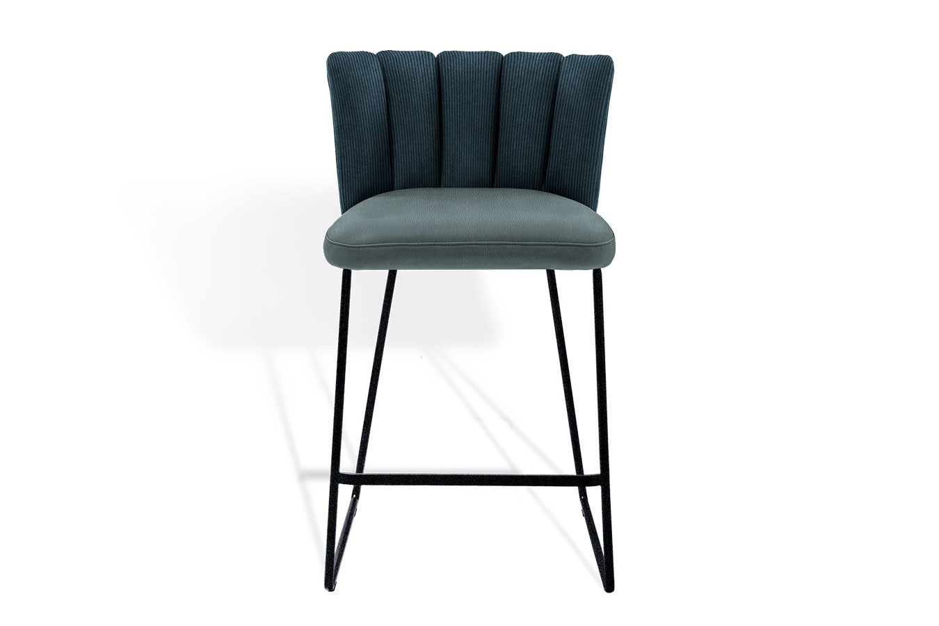Thekenstuhl Gaia ohne Arm Leder blau