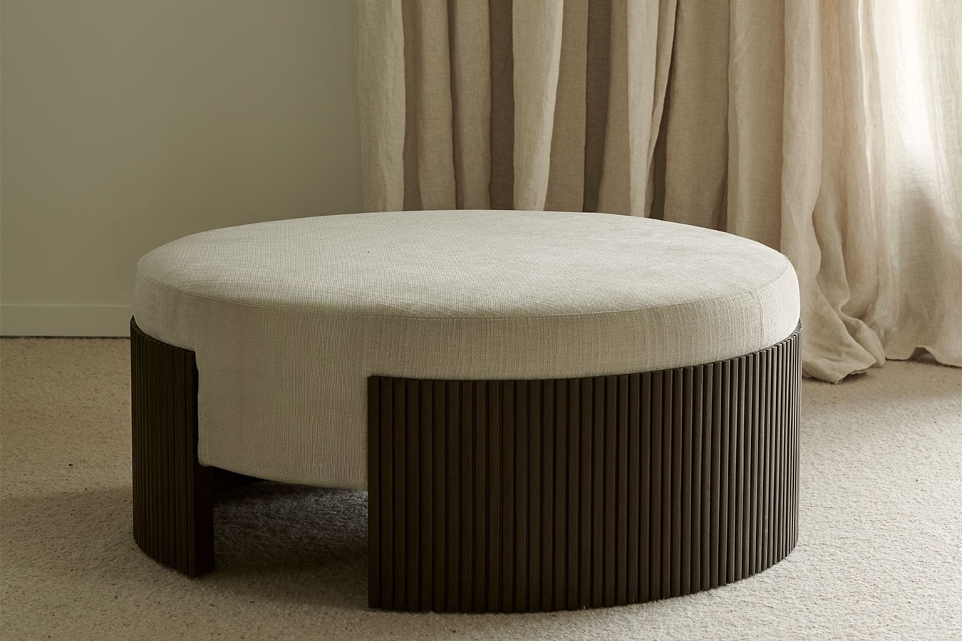 Pouf Roller Max Mahagoni braun D 85 cm