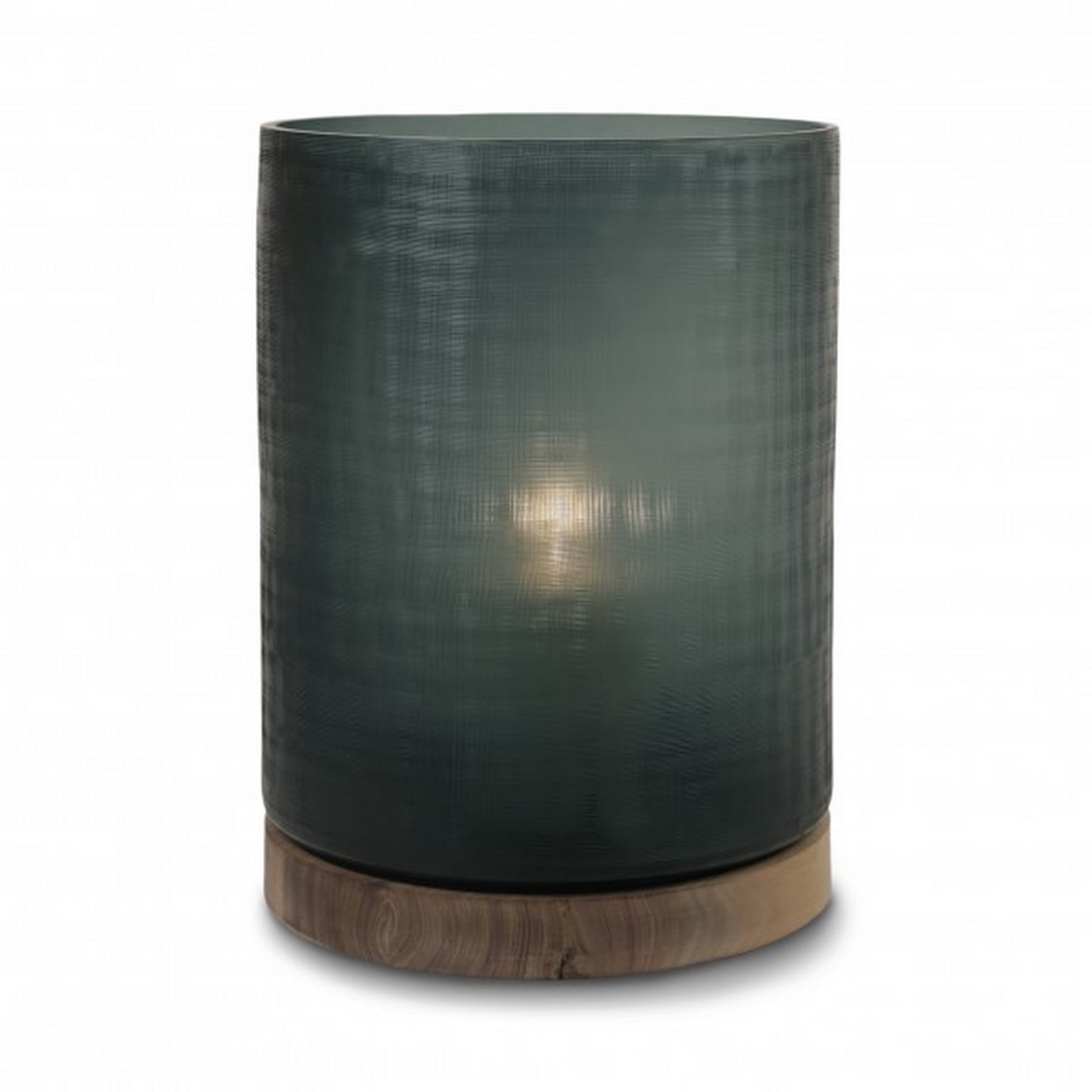 Windlicht Aran auf Holzfuß smoke XL