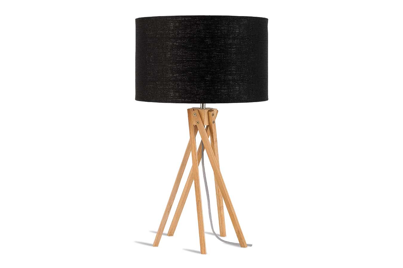Tischlampe Kilimanjaro Bambus Textil schwarz