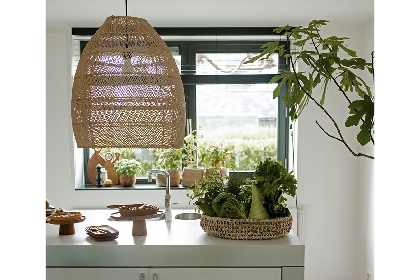 Lampenschirm Luna Rattan natural L