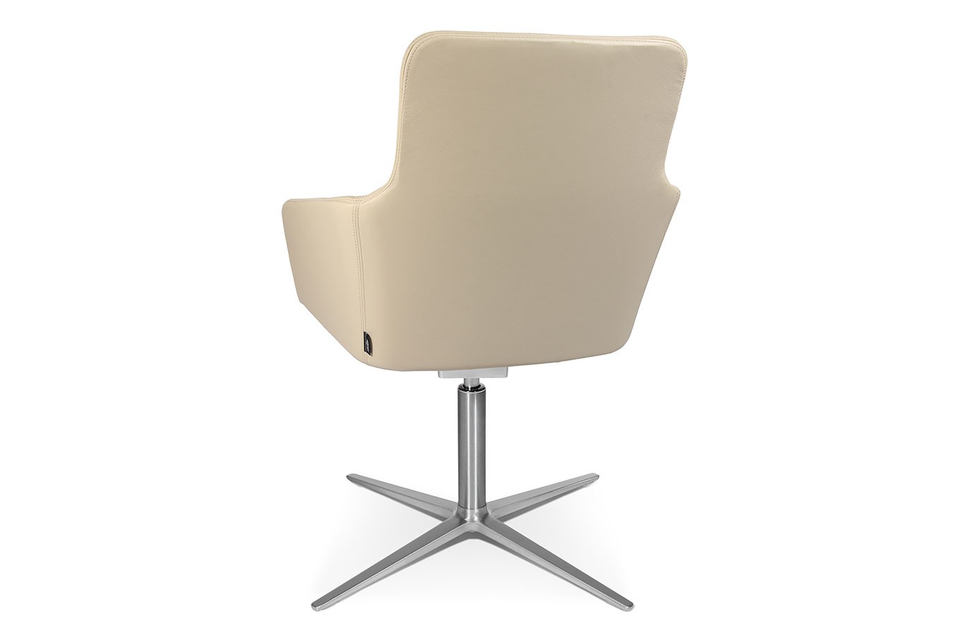 Drehstuhl W-Cube 1CL mit Arm Leder creme