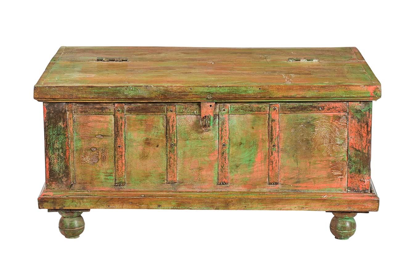 Holztruhe Vintage natur mit bunter Restpatina