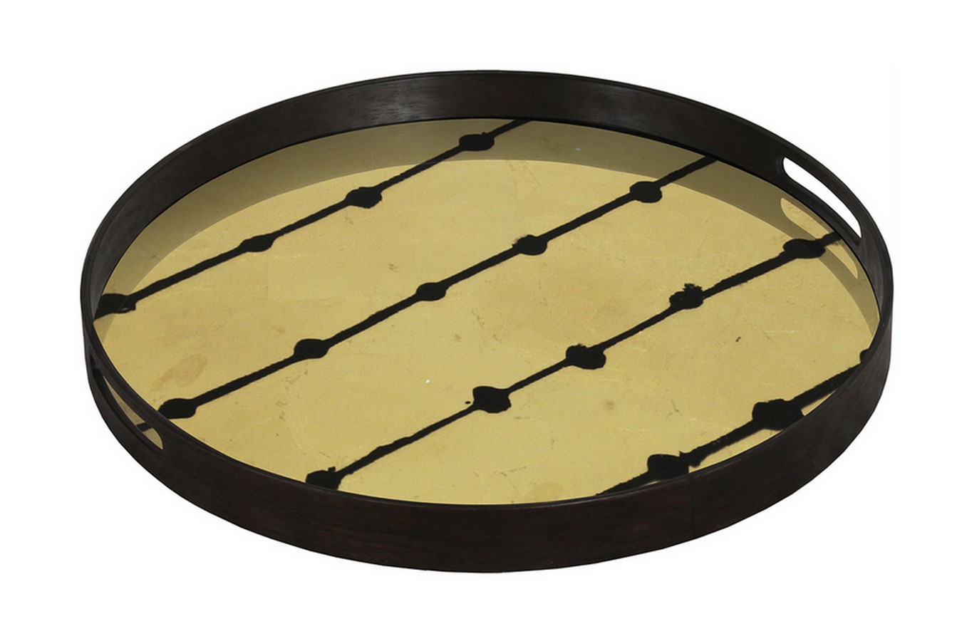 Notre Monde Tablett Dots braun rund D 48 cm