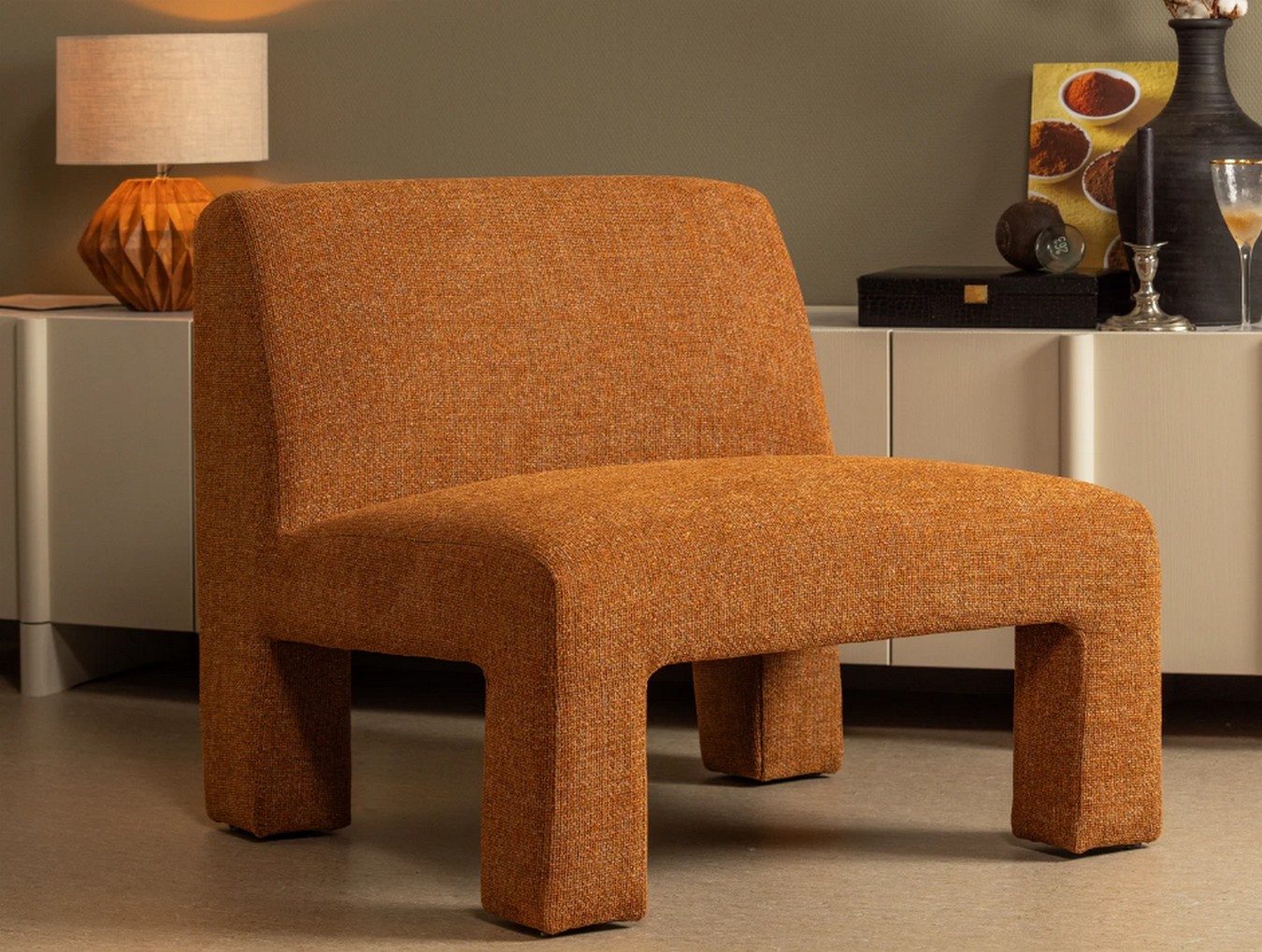 Designersessel Lavida Stoff rost