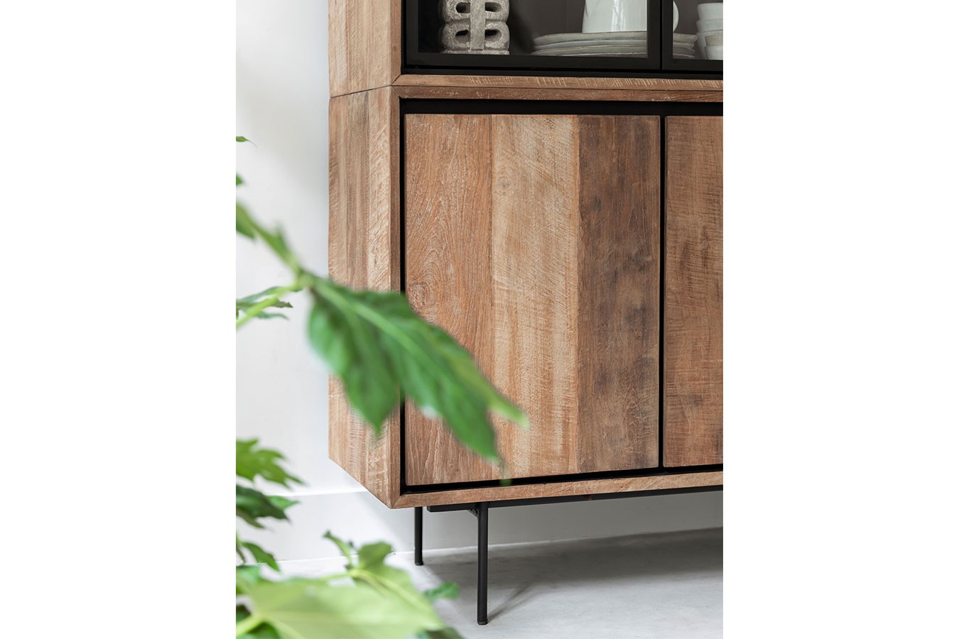 Vitrinenschrank Metropole Teak B 180 cm