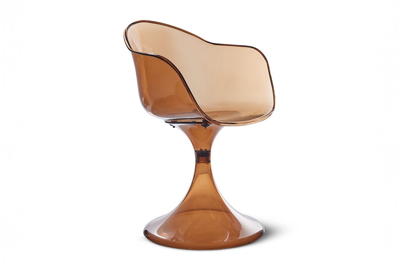 Schalenstuhl Glow braun transparent