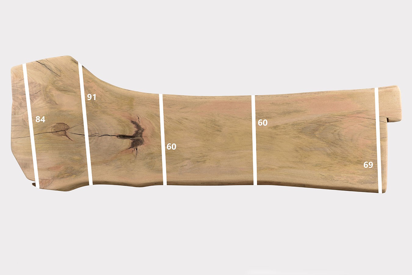 Tischplatte Mangoholz Monolith 250x60 cm