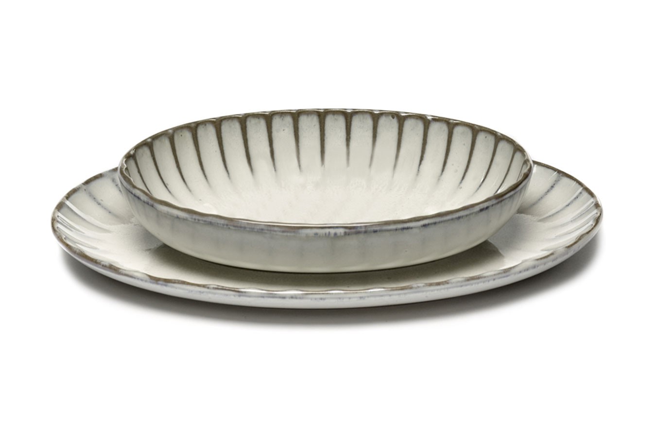 Servierschale Inku oval weiss gross