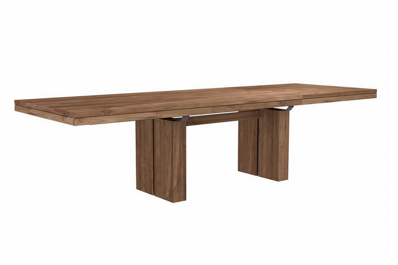 Ausziehtisch Double Teak massiv B 200 cm