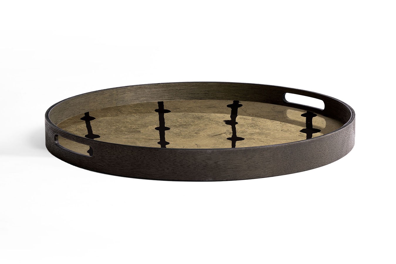 Notre Monde Tablett Dots braun rund D 48 cm
