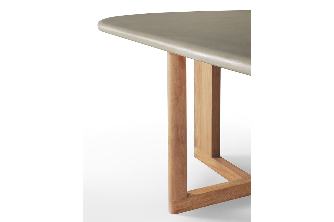 Esstisch Trestle Beton mit Teak B 240 cm