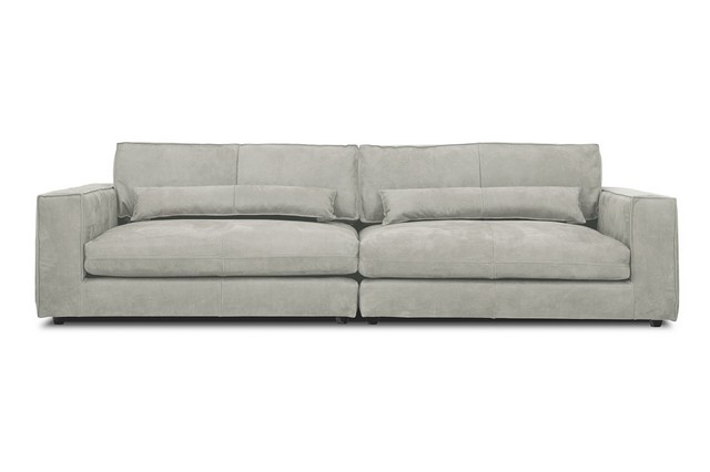 Loungesofa Venezia Leder Big Sofa Venezia Leder hellgrau